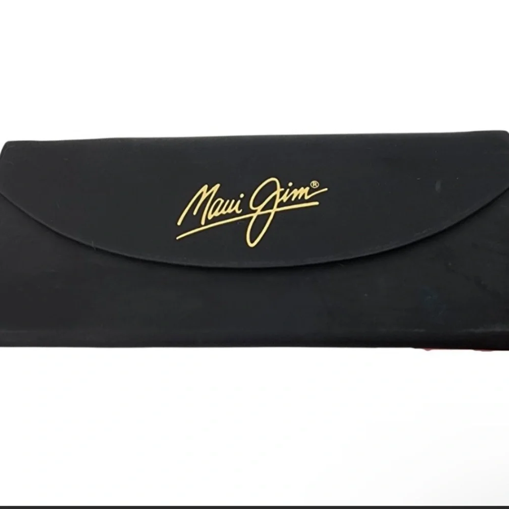 MAUI JIM Triangle Faux Leather Eyeglass Sunglasses Case Black Magnetic